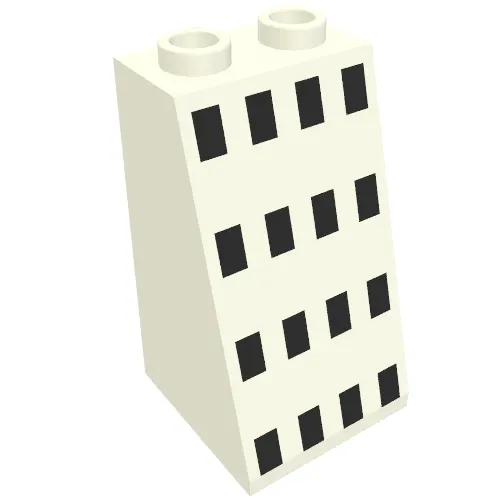 Brick Sloped 75° 2 x 2 x 3 [Hollow Studs] with Ferry Windows Black Print