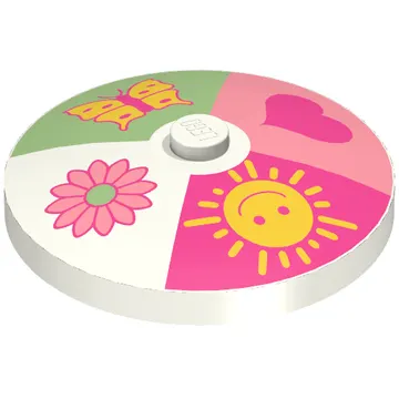 Dish 4 x 4 Inverted [Radar] with 4 section Heart, Sun, Flower, Butterfly Print