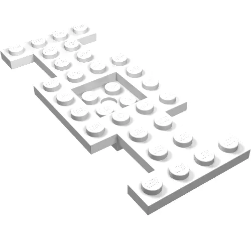 Vehicle Base 4 x 10 x 2/3 with 2 x 2 Recessed Center with Center Hole, 1 x 2 Cutouts (Early Version)