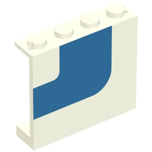 Panel 1 x 4 x 3 - Solid Studs with Blue Stripe Print Left [5580]