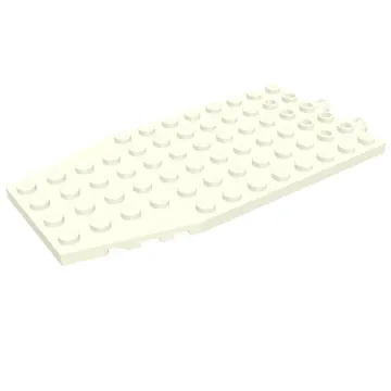 Wedge Plate 6 x 12 x 1 Cut Corners with 2 Fixed Rotatable Pins [aka 4 Juniors Wing Plate]