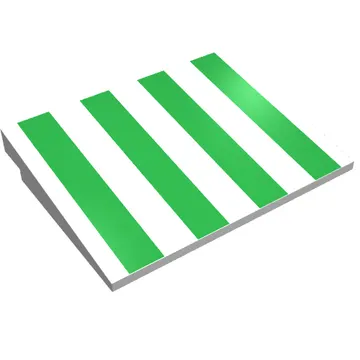Brick Sloped 10° 6 x 8 with Green Stripes Print