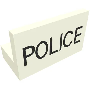 Panel 1 x 2 x 1 with Thin Black POLICE Print