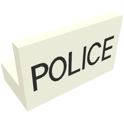 Panel 1 x 2 x 1 with Thin Black POLICE Print