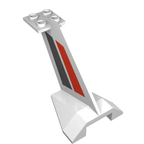 Tail Wedge 4 x 4 with Red/Black Print