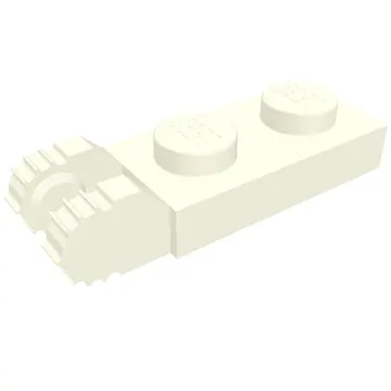 Hinge Plate 1 x 2 Locking with 2 Fingers On End, without Groove, 7 Teeth
