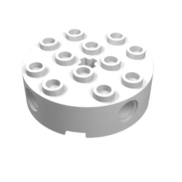 Brick Round 4 x 4 with 4 Side Pin Holes and Center Axle Hole
