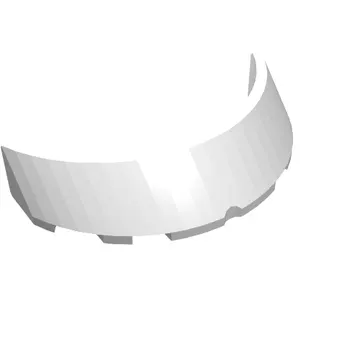 Windscreen 3 x 6 x 1 Curved with 2 Circular Stud Holders in Bottom