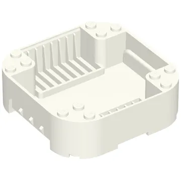 Pod, Square Rounded Corners, Back, 8 x 8 x 2, Corner Studs, and Recessed Slots