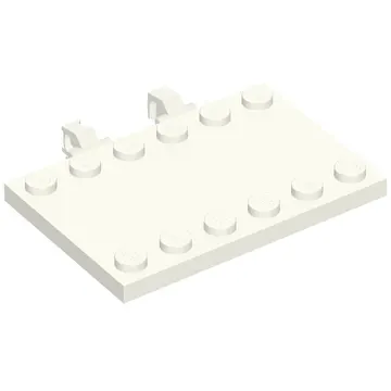 Hinge Plate 4 x 6 with Two 1 x 6 Studs and Recessed 2 x 6 Middle