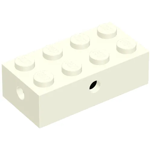 Brick Special 2 x 4 with Wheel Holder Old, Clear Bottom, Black Inside