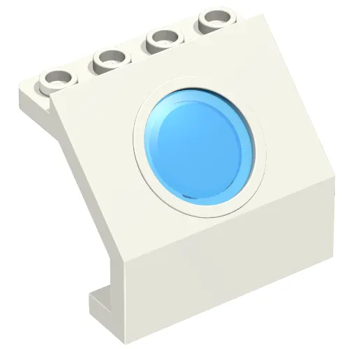 Panel 4 x 3 x 3 with Porthole with Trans Light Blue Glass