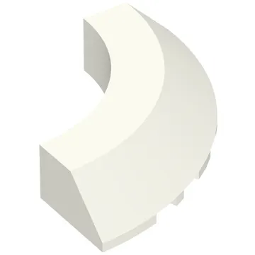 Brick Round Corner 5 x 5 x 1 Slope, Bottom Cut Outs, No Studs, Flat Top