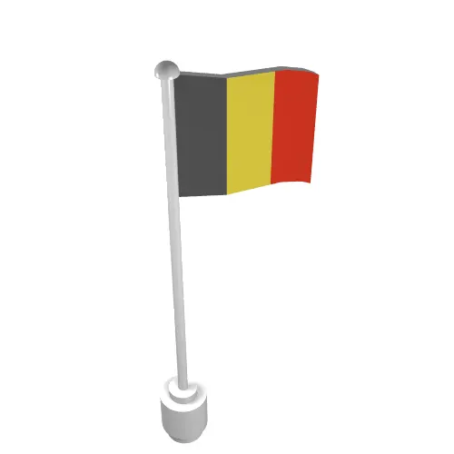 Flag on Flagpole, Wave with Belgium Print