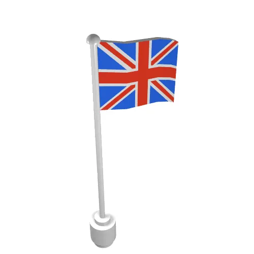 Flag on Flagpole with Grove and United Kingdom Print