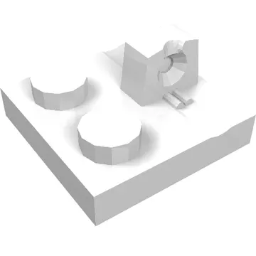 Hinge Plate 2 x 2 Locking with 1 Finger on Top