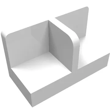 Panel 1 x 2 x 1 with Rounded Corners and Central Divider