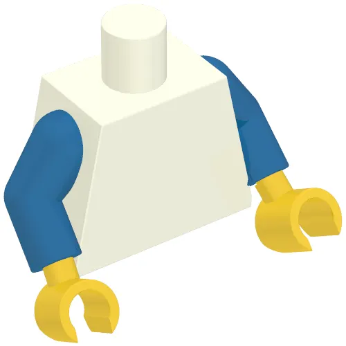 Torso 'PEOPLE'S SQUARE 2 YEAR ANNIVERSARY' / LEGO Logo Back Print, White Arms, Yellow Hands