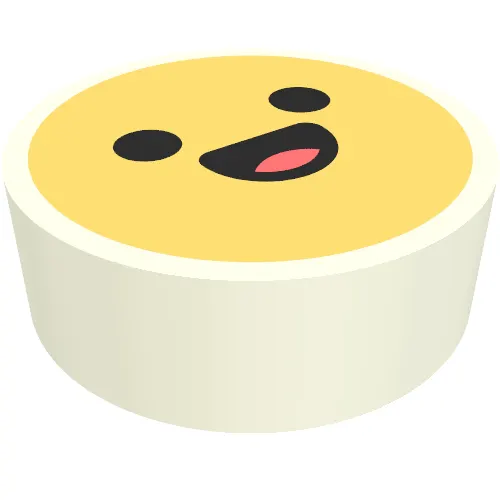 Tile Round 1 x 1 with Smiley, Happy Face print