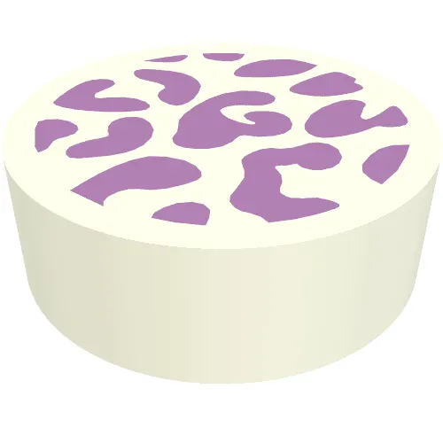 Tile Round 1 x 1 with Lavender Leopard print