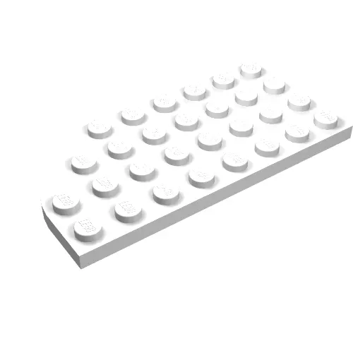 Plate Round Corner Left 4 x 8 with Waffle Bottom