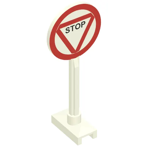 Road Sign Round with Old STOP Print