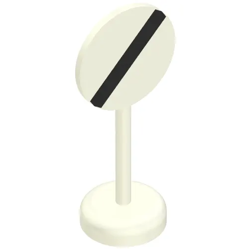 Road Sign Old Round with Black Bar Print Single Piece Unit