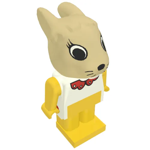 Fabuland Figure Bunny 4 - Red Collar Print