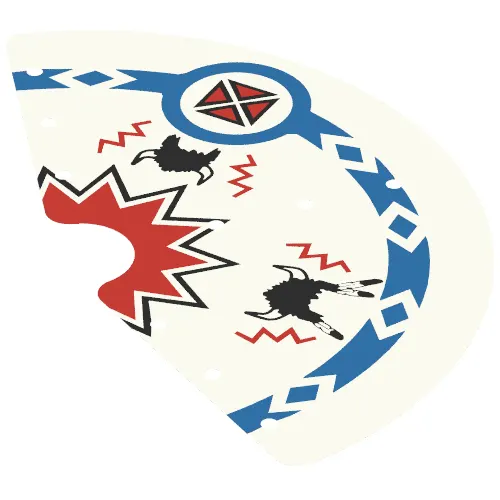 Tent, Tepee Cover with Buffalo Helmets Print