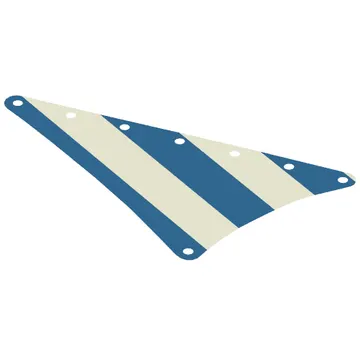 Sail, Triangular, 15 x 22 with Black Thick Stripes Print