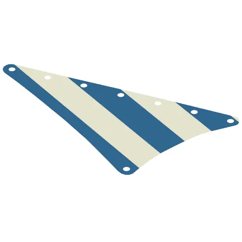 Sail, Triangular, 15 x 22 with Black Thick Stripes Print