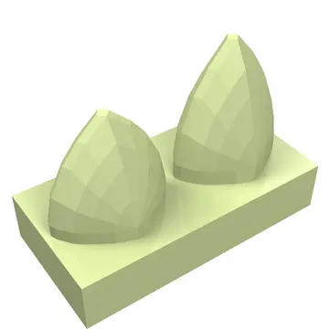 Tile Special 1 x 2 with Two Vertical Teeth / Tooth
