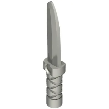 Weapon Dagger / Knife with Flat Hilt End and Curved Blade, Cross Hatched Grip