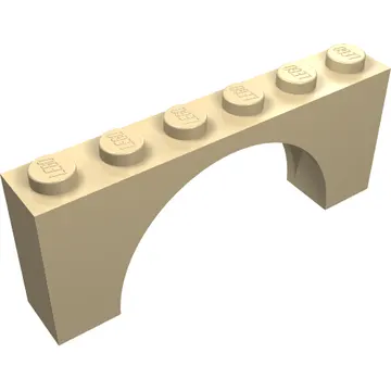 Brick Arch 1 x 6 x 2 - Very Thin Top without Reinforced Underside