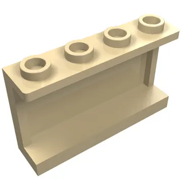 Panel 1 x 4 x 2 with Side Supports - Hollow Studs