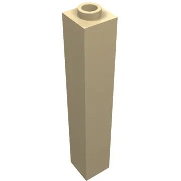 Brick 1 x 1 x 5 with Blocked Open or Hollow Stud