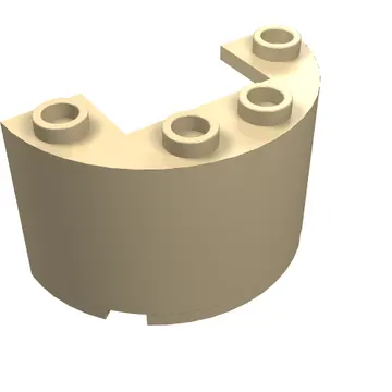 Cylinder Half 2 x 4 x 2 with 1 x 2 Cutout