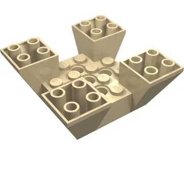 Brick Sloped Inverted 65° 6 x 6 x 2 Quad with Cutouts