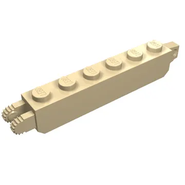 Hinge Brick 1 x 6 Locking with 1 Finger Vertical End and 2 Fingers Vertical End, 9 Teeth