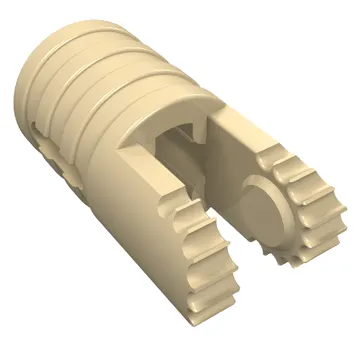 Hinge Cylinder 1 x 2 Locking with 2 Click Fingers and Axle Hole, 9 Teeth
