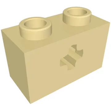 Technic Brick 1 x 2 with Axle Hole Type 1 [+ Opening] and Bottom Ridges