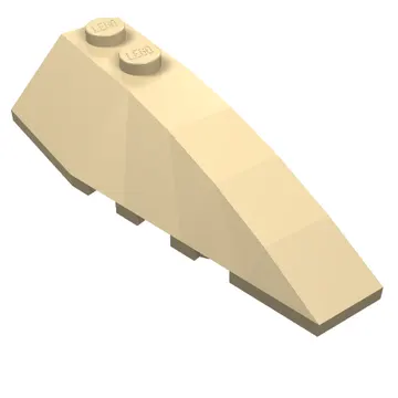 Brick Wedged, Curved 6 x 2 Right, Inner Ridges
