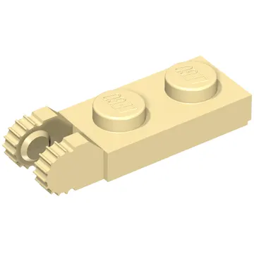 Hinge Plate 1 x 2 Locking with 2 Fingers On End, with Groove, 9 Teeth