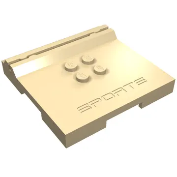 Plate Special 6 x 6 x 2/3 with 4 Studs and Embossed 'SPORTS'