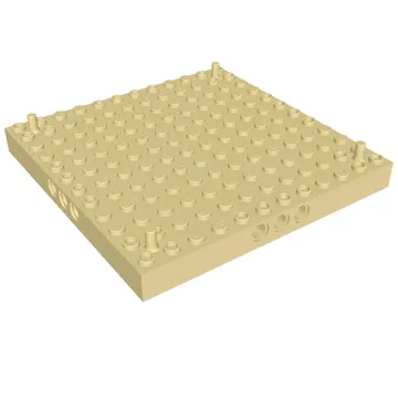 Brick Special 12 x 12 with 3 Pin Holes on Each Side and Vertical Peg at Each Corner