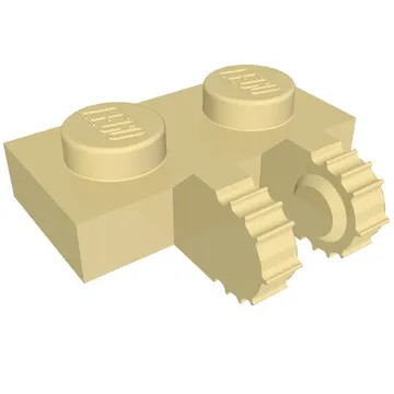Hinge Plate 1 x 2 Locking with 2 Fingers on Side, 7 Teeth