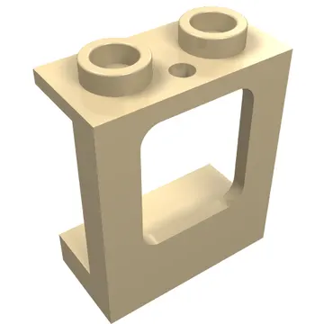 Window 1 x 2 x 2 Plane, Hollow Studs, Single Hole Top and Bottom for Glass