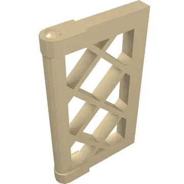 Window 1 x 2 x 3 Pane Latticed with Thick Corner Tabs