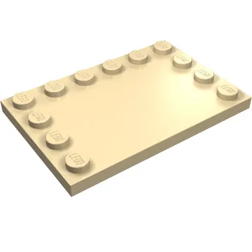 Plate Special 4 x 6 with Studs on 3 Edges
