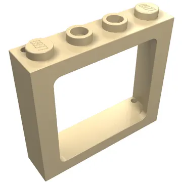 Window 1 x 4 x 3 Train with Shutter Holes and Solid Studs on Ends
